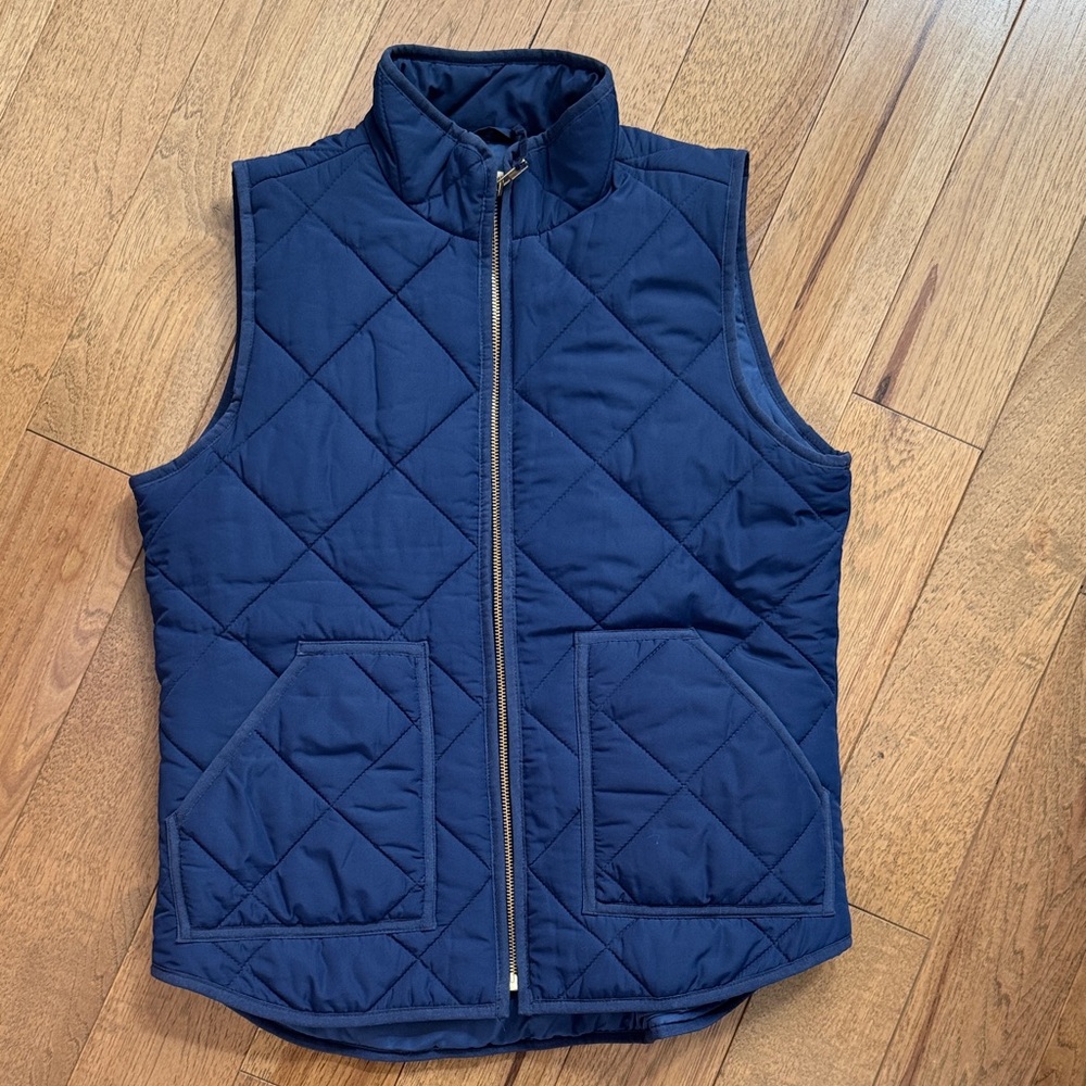 J. Crew Factory Dark Blue Quilted Vest